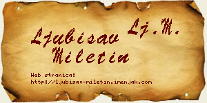Ljubisav Miletin vizit kartica
